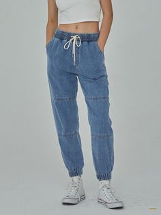 Composition : DENIM/ COTTON 100%Color : INDIGOCountry of Origin : CHINA Denim Jogger Pants, Denim Joggers, Denim Cotton, Jogger Pants, Composition, China, The Originals, Clothes For Women, Pants