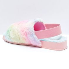 Completely Adorable, Hott, And Stylish Wide Band Thick Foot Strap With Faux Fur Construction And Soft Textile Liner. Fuzzy Footbed With Anatomical Arch Support. Durable Rubber Outsole Yellow Sandals, Faux Fur Slippers, Flat Slipper, Leather Cuts, Pink Faux Fur, Fur Slippers, Leather Slide Sandals, Fashionable Clothes, Strappy Sandals Heels