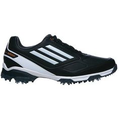 a black and white adidas golf shoe