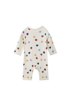 Delight your little one with this adorable Baby Organic Kimono Sleeper. Made with the softest organic cotton, this cozy sleeper is gentle on delicate skin and features a timeless holiday pattern. Enjoy a restful night knowing your sweet one is safe and comfortable. -100% GOTS Certified Organic Cotton. -Color: Merry Dots Cream Long Sleeve Onesie For Bedtime, White Organic Cotton Long Sleeve Sleepwear, Warm Cozy Christmas, Adult Pajamas, Romper And Jacket, Pajama Dress, Pets For Sale, Holiday Patterns, Back To School Shopping