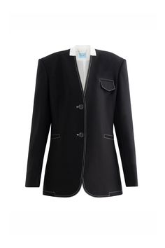 Crafted from high-quality twill material, this blazer features a structured, comfortable fit and welt pockets for added style and storage. With its timeless design, you'll look great for any occasion. Elegant Black Blazer With Patch Pockets, Classic Office Blazer With Patch Pockets, Elegant Office Blazer With Patch Pockets, Modern Business Blazer With Patch Pockets, Chic Business Blazer With Patch Pockets, Tailored Sport Coat With Pockets For Office, Tailored Office Sport Coat With Pockets, Elegant Workwear Blazer With Patch Pockets, Elegant Blazer With Patch Pockets For Work