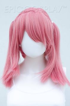 Gaia Princess Pink Mix Pigtail Wig Long and flowing pigtails are a classic staple in the cosplay world. Our Gaia style Princess Pink Mix pigtail wig offers an easy and natural looking way to achieve such a classic and timeless look. Front facing bangs reach a a total of 7", making them versatile in creating a number of different styles. Longer side bangs that fall to 10 1/2" create a flattering, face framing appearance with ease. Long twin tails allow for styling as is, or can be customized with Pigtail Wig, Uchuu Kei, Hair Drawings, Long Side Bangs, Kawaii Wigs, Hair Color Streaks, Ponytail Wig, Halo Hair, Pigtail Hairstyles