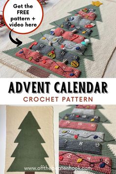 Craft a holiday heirloom with this gorgeous crochet advent calendar! 🎁 Featuring pockets to fill with goodies, this fun and easy pattern will make your countdown to Christmas even more special. Available for free here! Hook Crochet, Countdown To Christmas, Festival Diy