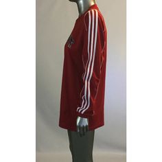 Item specifics Condition: Pre-owned Seller Notes: “Good” Style: Long sleeve Material: Jersey Color: Red Brand: Adidas Size (Women's): M Size Type: Regular UPC: Does not apply Pit to pit: 20.5 inches Shoulder to bottom: 27.5 inches Red Crew Neck Long Sleeve Top For Fall, Fall Sports Long Sleeve Tops, Adidas Long Sleeve Sweatshirt For Sports, Long Sleeve Tops With Three Stripes For Fall, Red Long Sleeve Sporty Sweatshirt, Casual Long Sleeve Tops With Three Stripes, Long Sleeve Cotton Top With Three Stripes, Cotton Long Sleeve Top With Three Stripes, Cotton Tops With Three Stripes Long Sleeve