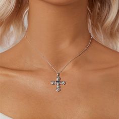 Description & Details Embrace the timeless symbol of faith, spirituality, and devotion with our exquisite pieces inspired by the sacred cross. Each design in our collection is meticulously crafted to honor the significance of the cross and serve as a beautiful reminder of one's beliefs and values. • Material: Solid 925 Sterling Silver ∙ Cubic Zirconia• Finish: Hypoallergenic ∙ Gold Plating• Dimensions: 33 x 22 mm charm, 45 - 50 cm chain, adjustable• All our work is custom made by hand with love