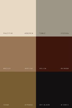 the different shades of brown, beige and black