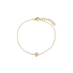 14K Gold Diamond Four Leaf Clover Bracelet 14K - Adina's Jewels Four Leaf Clover Bracelet, Diamond Anklet, Clover Design, Clover Bracelet, Bold Rings, Charm Bangle, Four Leaf, Shop Engagement Rings, Diamond Bracelets