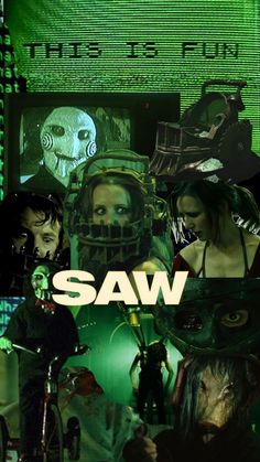 the poster for saw shows many different people