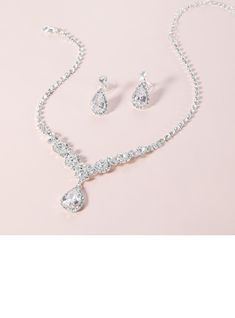 JJ's House Jewelry Sets Women's Wedding Prom (Set of 3) Elegant Pierced Earrings Necklace Alloy Lobster Clasp Rhinestone 0.78\"(Approx.2cm) 13.8\"-17.7\"(Approx.35cm-45cm) For Bride Drop 0.39\"(Approx.1cm) Silver Wedding & Party Jewelry. #JJ's House #JewelrySets #Women's #Wedding #Prom #Elegant #Pierced #Earrings #Necklace #Alloy #LobsterClasp #Rhinestone #ForBride #Drop #Silver #Wedding&PartyJewelry Prom Jewelry Sets, Prom Elegant, Earrings Necklace Set, Prom Jewelry, Wedding Party Jewelry, Rhinestone Wedding, Party Jewelry, Wedding Jewelry Sets, Drop Necklace