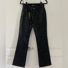 These Are Gorgeous Brand New, Leopard, Print Stain, Resistant Water, Resistant Pants. You Just Wipe With A Rag To Clean Them. They Are Black On Black And Fit Like Jeans With A Boot Leg. The Leopard Print Is Almost Like A Velvet Material. Size Is A 5/6. These Fit Like Adult Pants. Leopard Jeans, Pleather Pants, Leopard Print Pants, Black Leopard Print, The Leopard, Black On Black, Print Pants, Black Leopard, Velvet Material