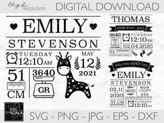 the digital file for this baby's birth announcement