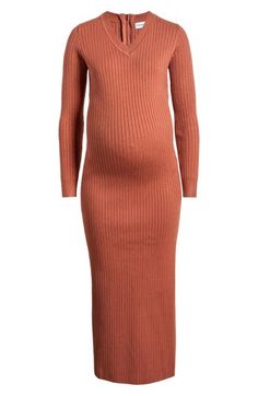 Slip into this cozy sweater-dress for the warm long sleeves and back-access nursing zipper for discreet style. 52" length Back zip closure V-neck Long sleeves Unlined 74% cotton, 26% nylon Hand wash, dry flat Imported Nursing Sweater, Cozy Sweater Dress, Maternity Nursing, Cozy Sweater, Cozy Sweaters, Nordstrom Dresses, Nursing, Sweater Dress, Top Brands