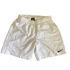 Lined Elastic Tie Waist .Like New Never Worn White Summer Cotton Athletic Shorts, White Short Swim Trunks For Spring, White Short Length Swim Trunks For Spring, White Swim Trunks For Spring, Summer Sports Shorts In White, Sporty White Swim Trunks For Spring, White Summer Sports Shorts, White Cotton Swim Trunks With Elastic Waistband, White Cotton Swim Trunks Short Length