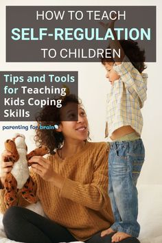 A woman playing with a stuffed animal looks at her small son, who stands on her lap with his hands in the air. Text reads: 'How to Teach Self-Regulation to Children. Tips and Tools for Teaching Kids Coping Skills.' Emotional Regulation For Kids, Self Regulation Strategies, How To Calm Down, Emotional Control, Oppositional Defiant Disorder, Emotionally Intelligent, Express Emotions, Negative Feelings