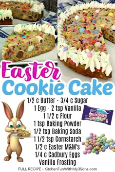 an advertisement for the easter cookie cake contest