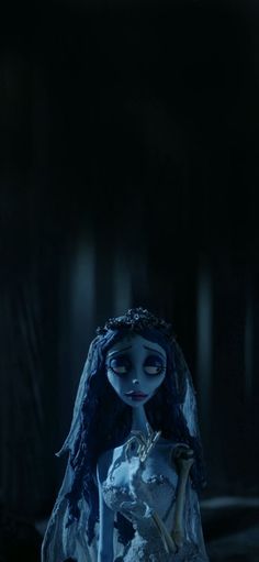 the corpse bride doll is dressed in white