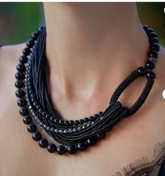 Luxury Beaded Necklaces With Faceted Beads, Bold Bohemian, Asymmetrical Necklace, Contemporary Necklace, Women's Necklace, Onyx Pendant, Bold Necklace, Birthday Gift For Women, Onyx Necklace