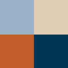 an orange, blue and beige color scheme with two different shades in the same area