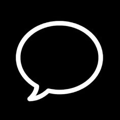 a white speech bubble on a black background