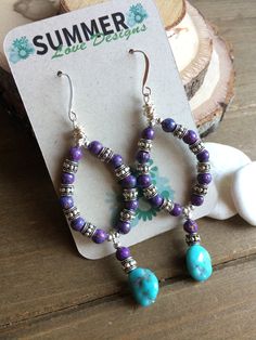 Turquoise earrings boho purple sleeping beauty earrings hoop wire silver dangle handmade stone earrings tribal gift unique jewelry for women Earrings for women. Yes, please. I love to rock a great pair of earrings. Stone, crystal, lampwork, beaded earrings, well I love all of them! These earrings have 4mm purple turquoise, 10mm sleeping beauty natural stone turquoise. Bali beads, Silver wire handmade hoops, Sterling silver ear wires. I haven't been able to get my hands on the real deal for FOUR Bohemian Turquoise Hoop Earrings With Natural Stones, Bohemian Dangle Hoop Earrings With Natural Stones, Bohemian Purple Sterling Silver Earrings, Bohemian Purple Wire Wrapped Jewelry, Bohemian Sterling Silver Wire Wrapped Hoop Earrings, Purple Bohemian Hoop Earrings For Gift, Purple Festival Jewelry With Ear Wire, Boho Purple, Beaded Boho Necklace