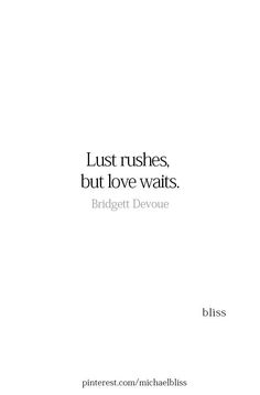 a white book cover with the words lust rubses, but love waits bridgett devoue