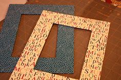 the letters are cut into squares and placed on top of each other to make a frame