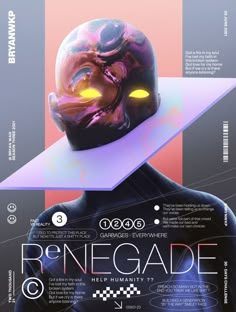 a poster with an image of a man's face and the words rhenegade on it