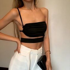 Xs To L Modern Black Crop Top For Summer, Sleek Black Crop Top For Night Out, Modern Black Crop Top For Spring, Modern Black Top For Night Out, Modern Fitted Black Crop Top, Black Tan, Black Tank Tops, Black And Tan, Black Color