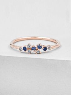 Simple Promise Rings For Her Sapphire, Minimal Engagement Ring Sapphire, Cheap Blue Round Midi Rings, Small Simple Engagement Rings Blue, Luxury Dainty Sapphire Promise Ring, Luxury Minimalist Sapphire Promise Ring, Twilight Ring, Gold Blue Sapphire Ring, Cute Promise Rings