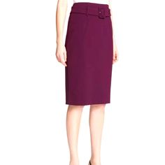 Calvin Klein Purple High-Waist Belted Midi Pencil Skirt In 14. Nwot. Never Worn. Size 14 Is About 17" W X 28"L. Would Hit Slightly Below The Knee On Most For A Midi Look. Sleek, Sophisticated, Office-Ready. Sits Above Natural Waist With An Adjustable Fabric Belt. Cinch That Waist. Fully Lined. Split In The Back For Ease Of Movement. Back, Hidden Zipper So Easy On/Off. 94% Poly/4% Spandex For Some Stretch. Dry Clean. Knee-length Workwear Skirt With Belt Loops, Office Knee-length Skirt With Belt Loops, Chic Calvin Klein Skirt For Workwear, Chic Calvin Klein Skirt For Work, Elegant Calvin Klein Skirt For Work, Purple Relaxed Skirt For Workwear, Purple Relaxed Skirt For Work, Office Pencil Skirt With Belt Loops, Calvin Klein Fitted Skirt