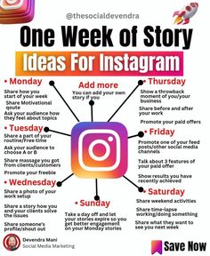 the one week of story ideas for instagram