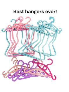 several different colored clothes hangers with the words best hangers ever