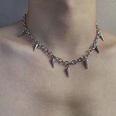 Silver spike necklace brand new     #goth #punk #y2k  #streetwear #skater Punk Necklace Men, Necklaces For Men, Spike Necklace, Tassels Fashion, Mens Chain Necklace, Style Punk, Necklace Brands, Estilo Hip Hop, Accessories Jewelry Necklace