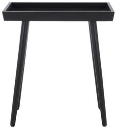 a black table with legs and a tray on the top that is shaped like a rectangle