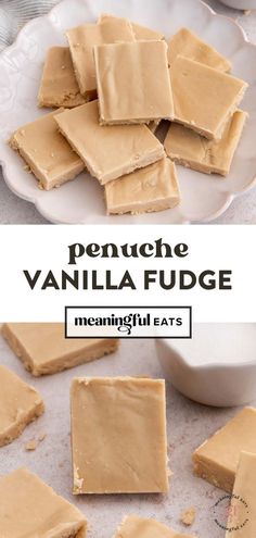 peanut butter fudge on a white plate