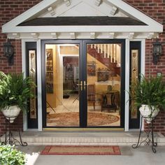 gloryirondoors one panel glass iron entry doors with insulation keeping house warm Double Storm Doors, Larson Storm Doors, French Double Doors, Storm Doors, Retractable Screen, Door Inspiration, Cool Doors, Storm Door, Modern Door