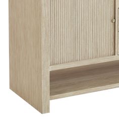 a wooden cabinet with two doors and drawers