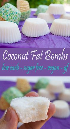 Coconut Fat Bombs (vegan, gluten free) - Whether you want to add more coconut oil to your diet, or you are on a vegan keto diet, this recipe is for you! Carb Cravings, Vegan Keto Diet, Desayuno Keto, Postre Keto, Fat Bomb, Sugar Free Vegan, Keto Vegan, Keto Pancakes, Dessert Aux Fruits