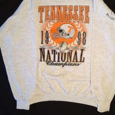 Vintage Ut Tennessee Vols Volunteers 1998 National Champion Sweatshirt, Tennessee Volunteers Vintage Football, Graphic Shirt, Retro Shirt We Source And Use High Quality Garments From World-Class Brands. Our Shirts Are 100% Cotton. Athletic Heather - 90% Cotton 10% Polyester. Digital Printed Graphic W/ Vinyl Heat Pressed Tshirt Printed On High Quality Long Lasting Aaa Style Hoodies.100% Cotton Comfortable And Durable (See Pics) Item Will Be Shipped As Pictured Please Allow 2-3 Business Days To Sh Tennessee Sweatshirt, Kpop Shirts, Tennessee Vols, Pop Pop Shirts, Minnie Shirt, 90s Shirts, University Of Tennessee, Tennessee Volunteers, Champion Sweatshirt