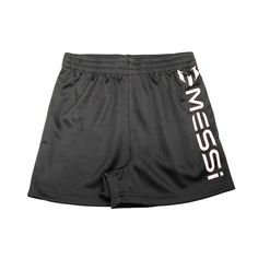 Your kid will unleash their inner soccer superstar with these Messi Athletic Shorts. Made of polyester, these lightweight knit shorts feature a full elastic waistband to give your child comfort, confidence and a secure fit whether they're practicing soccer with friends or headed to school. They're designed in a solid black finish with the iconic Messi logo down the left leg, helping to motivate your child to give it their all and have fun on the field. Soccer With Friends, Messi Logo, Knitting Girls, Kids Outfits Girls, Black Xs, Knit Shorts, Cut Off Shorts, Bottom Clothes, Lightweight Knit