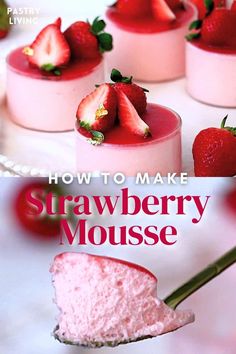 how to make strawberry mousse with fresh strawberries on top and in the middle