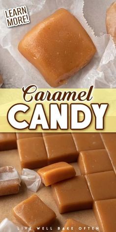 caramel candy is shown in this advertisement