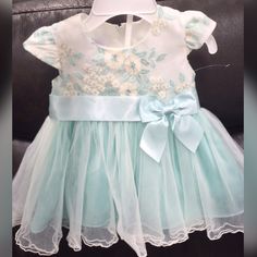 Beautiful Baby Girl Dress In Size 6/9 Months. Has Never Been Worn. Brand New. Blue Baptism Dress For Dress-up, Blue Fitted Dress For First Birthday, Fitted Blue Dress For First Birthday, Blue Dress For First Birthday In Summer, Month Colors, 9th Month, Baby Things, Girl Dress