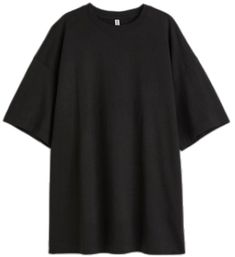 H&m Relaxed Fit T-shirt For Streetwear, Oversized Black Drop Shoulder Top, Oversized H&m Tops For Streetwear, Casual Oversized Tops From H&m, H&m Black Short Sleeve Tops, Casual Black H&m Tops, H&m Black Cotton T-shirt, H&m Black Relaxed Fit Top, H&m Black Cotton Top