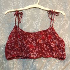 Wild Fable Target Brand Sz Small Beautiful Red Floral Print Tank Crop Top With Adjustable Straps. Excellent Condition No Flaws Washed In Gentle Cycle But Never Worn Fast Shipping, Bundle Discounts And Offers Accepted, So Use That Offer Button Review All Pics, Ask Questionsh And Zoom In To Ensure Item Meets Your Expectations Before Purchasing Thanks For Your Business And For Stopping At My Closet Please Read My Profile, Highly Rated Seller So Please Buy With Confidence Red Sleeveless Crop Top For Beach, Red Floral Print Top For Beach Season, Summer Burgundy Sleeveless Top, Burgundy Sleeveless Summer Top, Red Summer Crop Top, Red Spring Crop Top, Red Summer Crop Top For Day Out, Summer Red Crop Top For Day Out, Summer Style Red Crop Top For Day Out