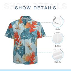 Immerse yourself in the laid-back vibes of the tropics with our Hawaiian Shirt for Men – a perfect blend of style and comfort for your Spring and Summer wardrobe. This Blue Hawaiian Shirt boasts a light blue leaf print combined with a vibrant tropical red floral pattern print, creating a refreshing and eye-catching design.Crafted from 100% polyester, this Hawaiian Top ensures a comfortable fit for all-day wear. The absence of a pocket adds to the sleek and modern aesthetic, making it an ideal choice for casual outings, vacations, or leisurely strolls on warm days.Make a style statement with this Floral Hawaiian Shirt, perfect for pairing with shorts or jeans. Whether you're planning a beach vacation or simply want to infuse your wardrobe with a touch of the tropics, this Blue Red Tropical Blue Hawaiian Shirt, Hawaiian Top, 1940s Fashion Dresses, Vintage Inspired Shoes, 1950s Fashion Dresses, Floral Pattern Print, Vintage Style Hat, Red Floral Pattern, Floral Hawaiian Shirt