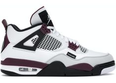 the nike air jordan 4 retro is available in white, black and burgundy colors with an upper