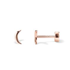 PRICES MAY VARY. These 5x2.5mm Moon Flat Back Earrings are Plated in 14K Rose Gold and are perfect to wear all day and all night! Please refer to instructional video for guidance. These small stud earrings, sold as a pair, are meticulously crafted with a 925 sterling silver post that screws into our flat back disc, ensuring comfort and ease of wear. They are plated in 14k rose gold for a long-lasting finish that is hypoallergenic, 100% nickel-free, and lead-free,. OUR SATISFACTION PROMISE: Your Cartilage Helix Piercing, Solitaire Bracelet, Earring Stack, Small Stud Earrings, Flat Back Earrings, Small Earrings Studs, Helix Piercing, Stud Earrings For Women, Screw Back Earrings