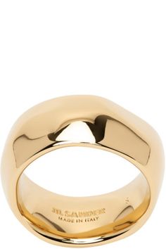 Gold Rough Nature Ring by Jil Sander on Sale Formal 14k Gold Jewelry With Gold-tone Hardware, Yellow Gold Jewelry With Gold-tone Hardware, Formal Gold-plated Jewelry With Gold-tone Hardware, Nature Ring, Jewelry For Women, Designer Jewelry, Jil Sander, Sanders, Band Rings