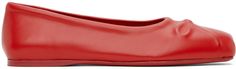 Nappa leather ballerina flats in red. · Square toe · Hand-embossed bow accent at vamp · Nappa leather lining · Leather sole with rubber injection Supplier color: Tulip Red Ballet Flats For Evening, Red Leather Ballet Flats With Red Sole, Formal Leather Ballet Flats With Red Sole, Red Leather Ballet Flats With Leather Sole, Chic Red Leather Ballet Flats, Elegant Red Leather Ballet Flats, Elegant Leather Ballet Flats With Red Sole, Red Leather-sole Ballet Flats For Formal Occasions, Elegant Red Ballet Flats With Leather Sole